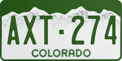 CO license plate AXT274