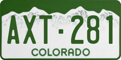 CO license plate AXT281