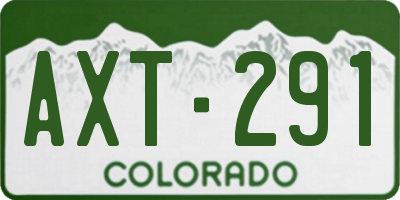 CO license plate AXT291