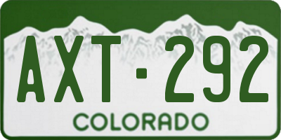 CO license plate AXT292