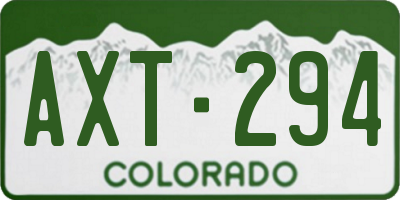CO license plate AXT294