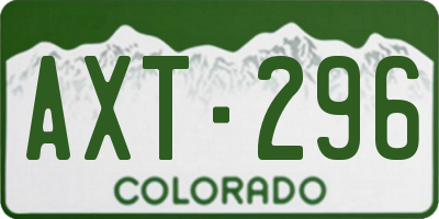 CO license plate AXT296