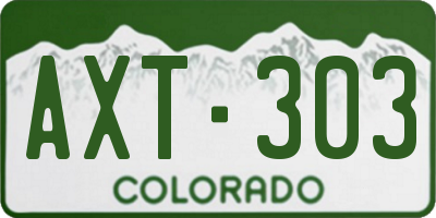 CO license plate AXT303