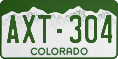 CO license plate AXT304