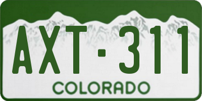 CO license plate AXT311