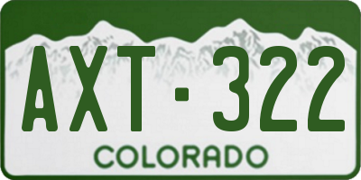 CO license plate AXT322