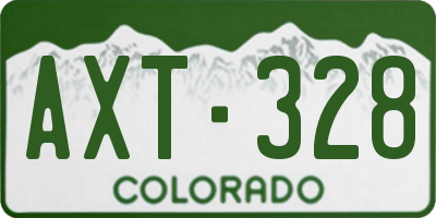 CO license plate AXT328