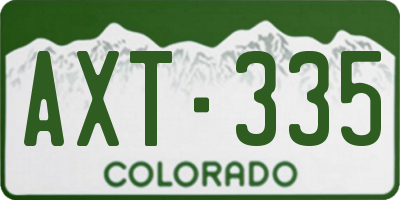 CO license plate AXT335