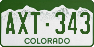 CO license plate AXT343