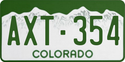 CO license plate AXT354