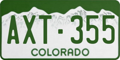 CO license plate AXT355