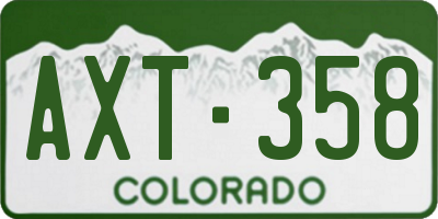 CO license plate AXT358