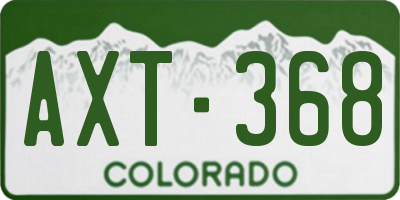 CO license plate AXT368