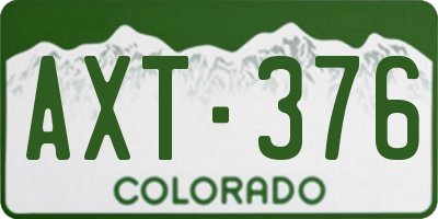 CO license plate AXT376