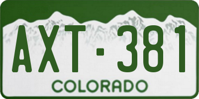 CO license plate AXT381