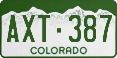 CO license plate AXT387