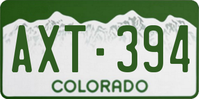 CO license plate AXT394