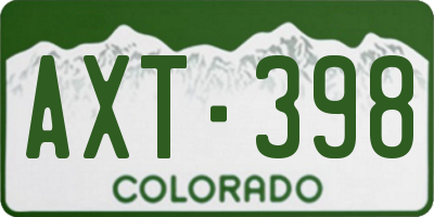 CO license plate AXT398