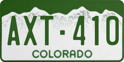 CO license plate AXT410