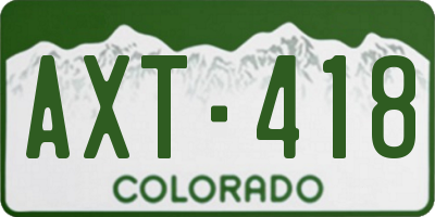 CO license plate AXT418