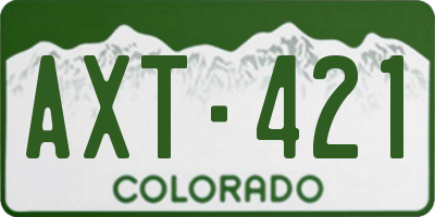 CO license plate AXT421