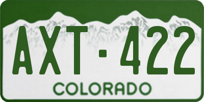 CO license plate AXT422