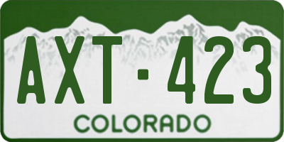 CO license plate AXT423