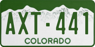 CO license plate AXT441
