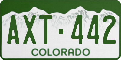 CO license plate AXT442