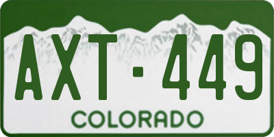 CO license plate AXT449