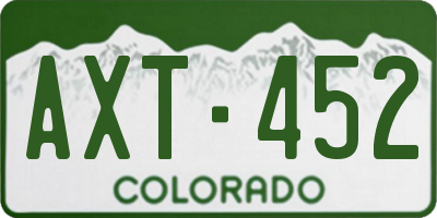 CO license plate AXT452