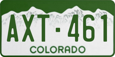 CO license plate AXT461