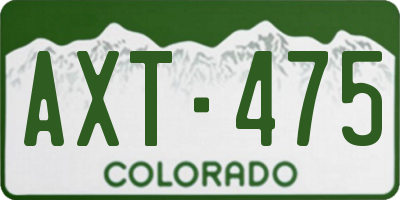 CO license plate AXT475