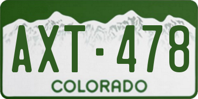 CO license plate AXT478
