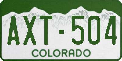 CO license plate AXT504