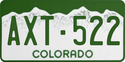 CO license plate AXT522