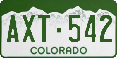 CO license plate AXT542
