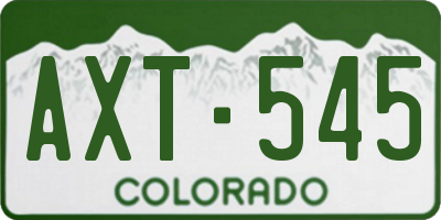 CO license plate AXT545