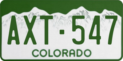 CO license plate AXT547