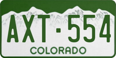 CO license plate AXT554
