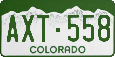 CO license plate AXT558