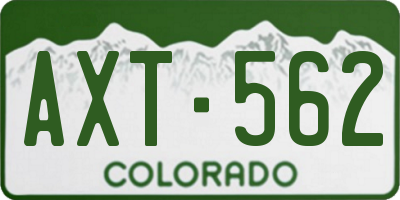 CO license plate AXT562