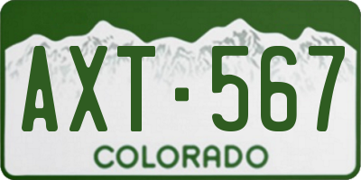CO license plate AXT567