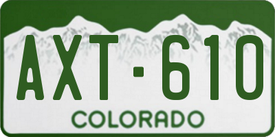 CO license plate AXT610