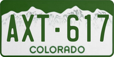CO license plate AXT617