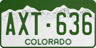 CO license plate AXT636
