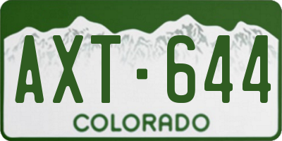 CO license plate AXT644