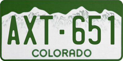 CO license plate AXT651