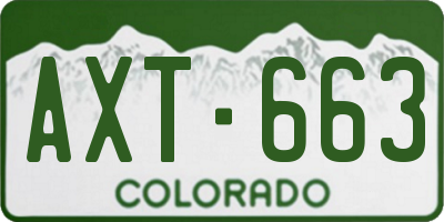 CO license plate AXT663
