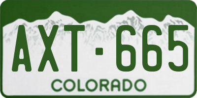CO license plate AXT665